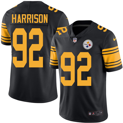 Men's Elite James Harrison Nike Jersey Black - #92 Rush NFL Pittsburgh Steelers